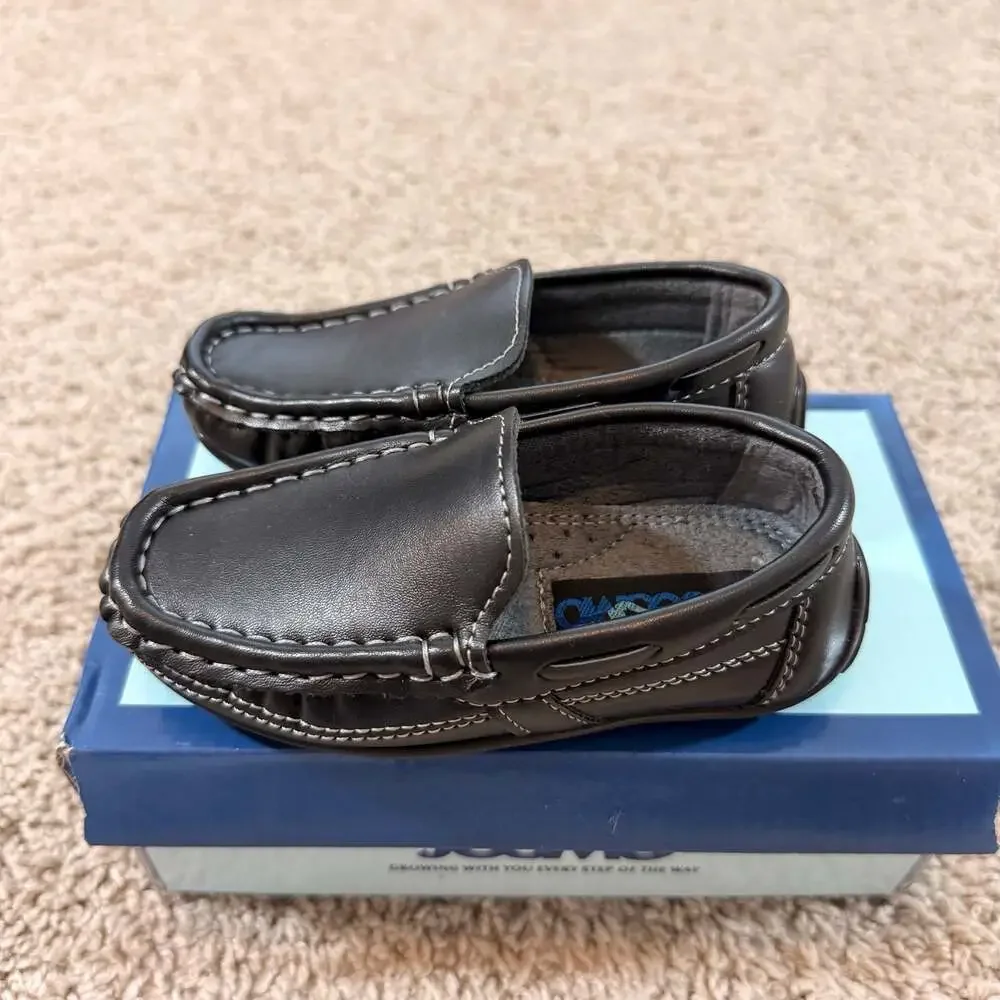 Josmo Boys Black Slip‎ On Dress Shoes Loafers Toddler Size 6 Formal EUC